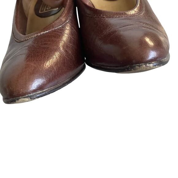 Bandolino Vintage Brown Leather Slip-On Pumps Shoes Heels Made In Italy 7 - Picture 4 of 12